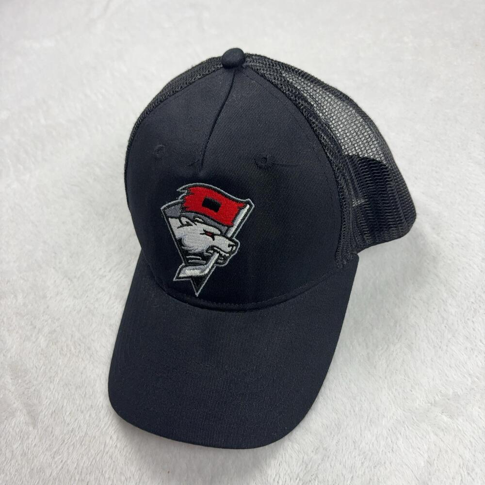 Charlotte Checkers Hat Cap Trucker Mesh Back Strap Back Mens One Size Black